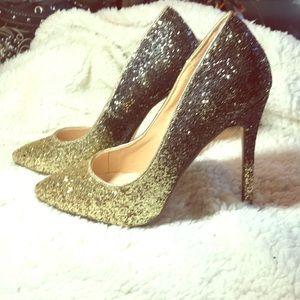 Gold and black ombre heels